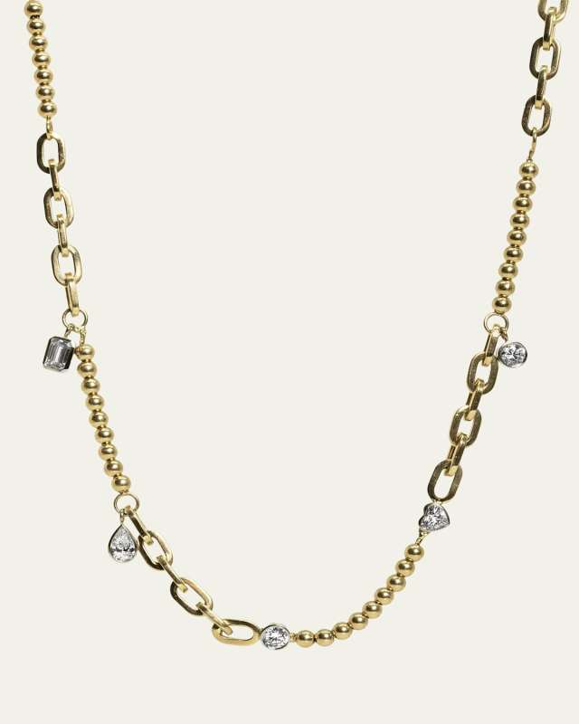 Confetti 2 Chain Necklace with Lab-Grown Diamond Mix